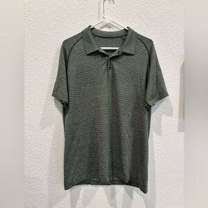 Men’s Green Lululemon Metal Vent Performance Polo Shirt Size Large Golf Strechy